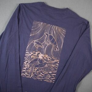 Crazy Shirts Surf Hawaii Turtle Long Sleeve T-Shirt Mens M Purple Pima Cotton